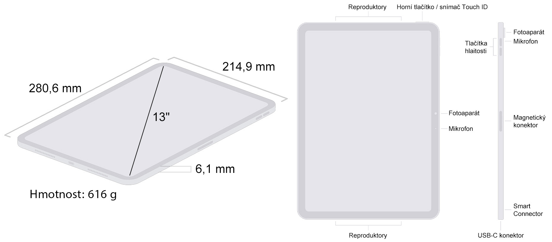 Apple iPad Air 13 (M3) - Dimensions